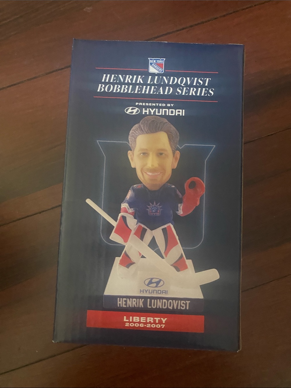 Henrik Lundqvist Bobblehead Presented by Hyundai - Navy, Red, White (Liberty)
